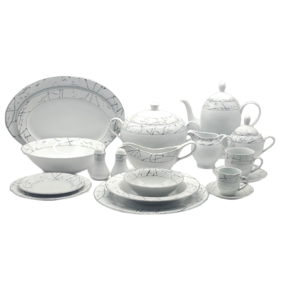 Picture of La Table Eelegante Dinner Set 2021A/121 Pieces Silver 