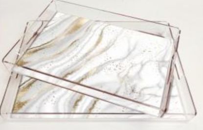 Picture of Set Rec Plexi Tray MARBLE/AY069