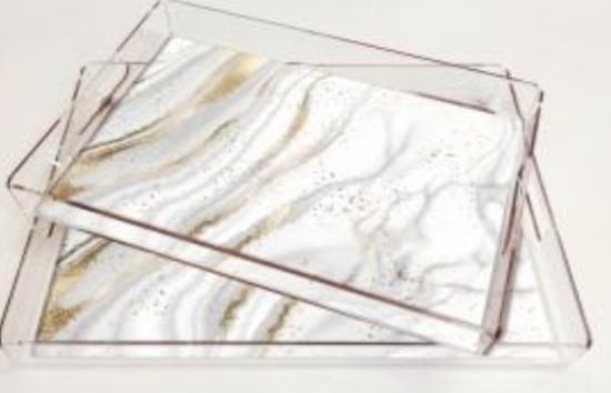Picture of Set Rec Plexi Tray MARBLE/AY069
