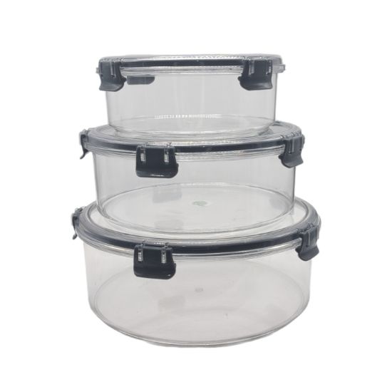Picture of Round Food Container 45010 Plexi /3pcs 1000+2000+3000ML 