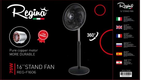 Picture of REGINA STAND FAN 16"/1606 -  Rotating Head 360° 